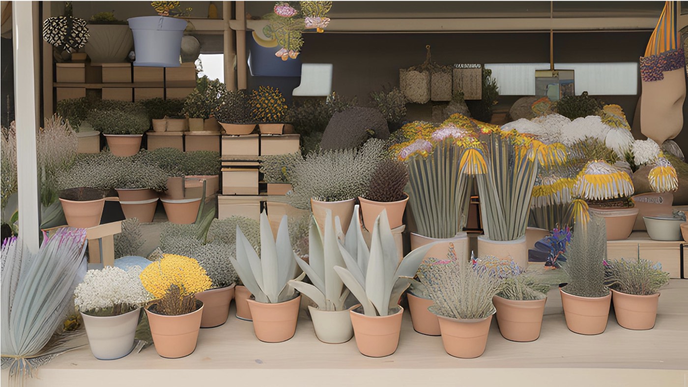 Plantas en mercado San Telmo alt text